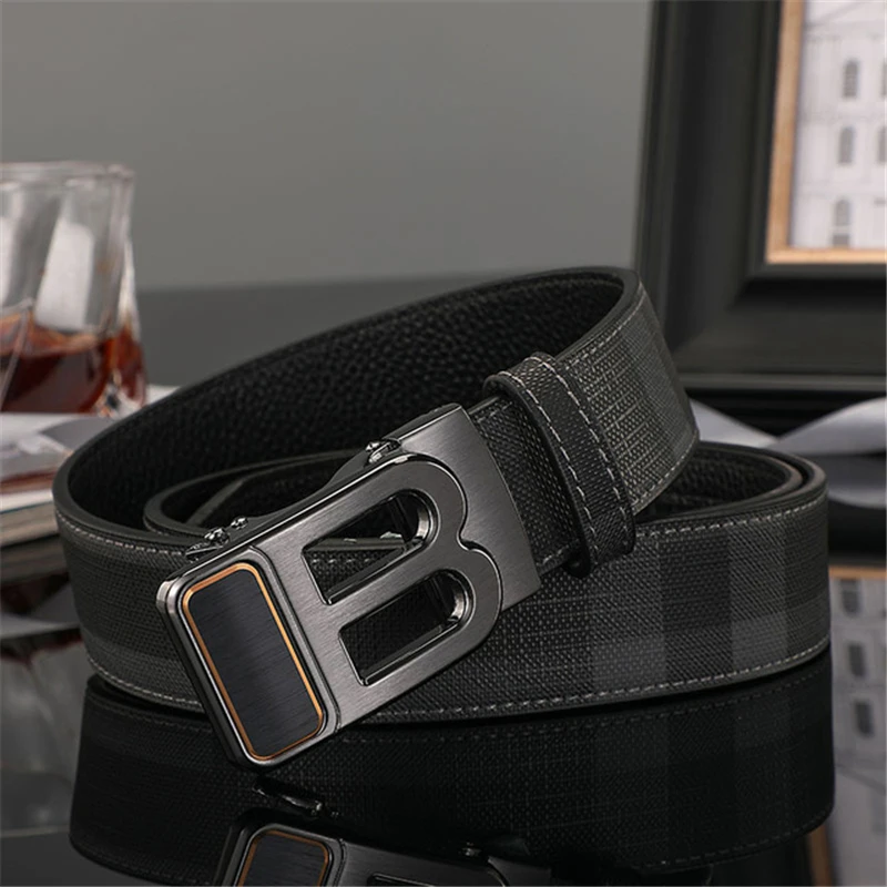 Herren-Gürtel, Business, formell, aus Canvas, hochwertiger Gürtel mit automatischer Metallschnalle für Herren – Detail 11