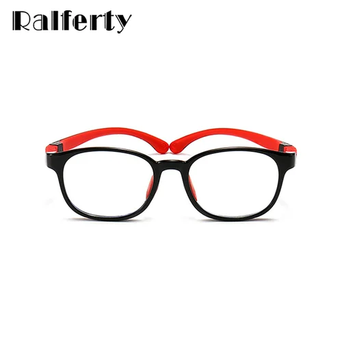 Imagen 2 del producto Ralferty TR90 montura de gafas para niños, bisagra de silicona para niñas y niños, gafas antiazules, montura óptica graduada Flexible de 0 dioptrías