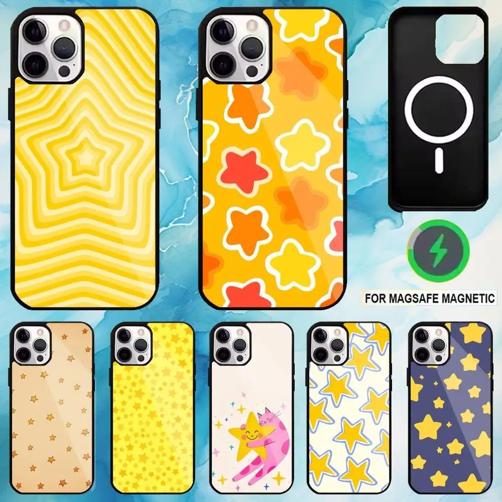 

Stars Phone Case For iPhone17,16,15,14,13,12,11 Plus,Pro Max Magnetic For Magsafe Wireless Charging