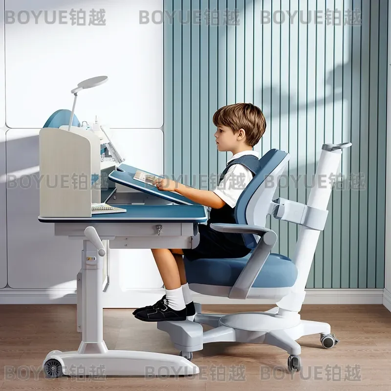 Adjustable Solid Wood Kids Study Desk Modern Ergonomic Writing Table for Elementary High School Students Simple Home Office