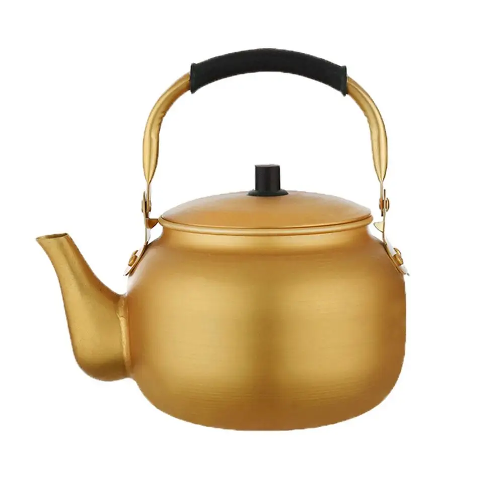 0.55-1.5L Gold Aluminum Kettle Outdoor Portable Teapot Kitchen Capacity Household Cookware Pot Kettle Large Outdoor Coffee K4I9