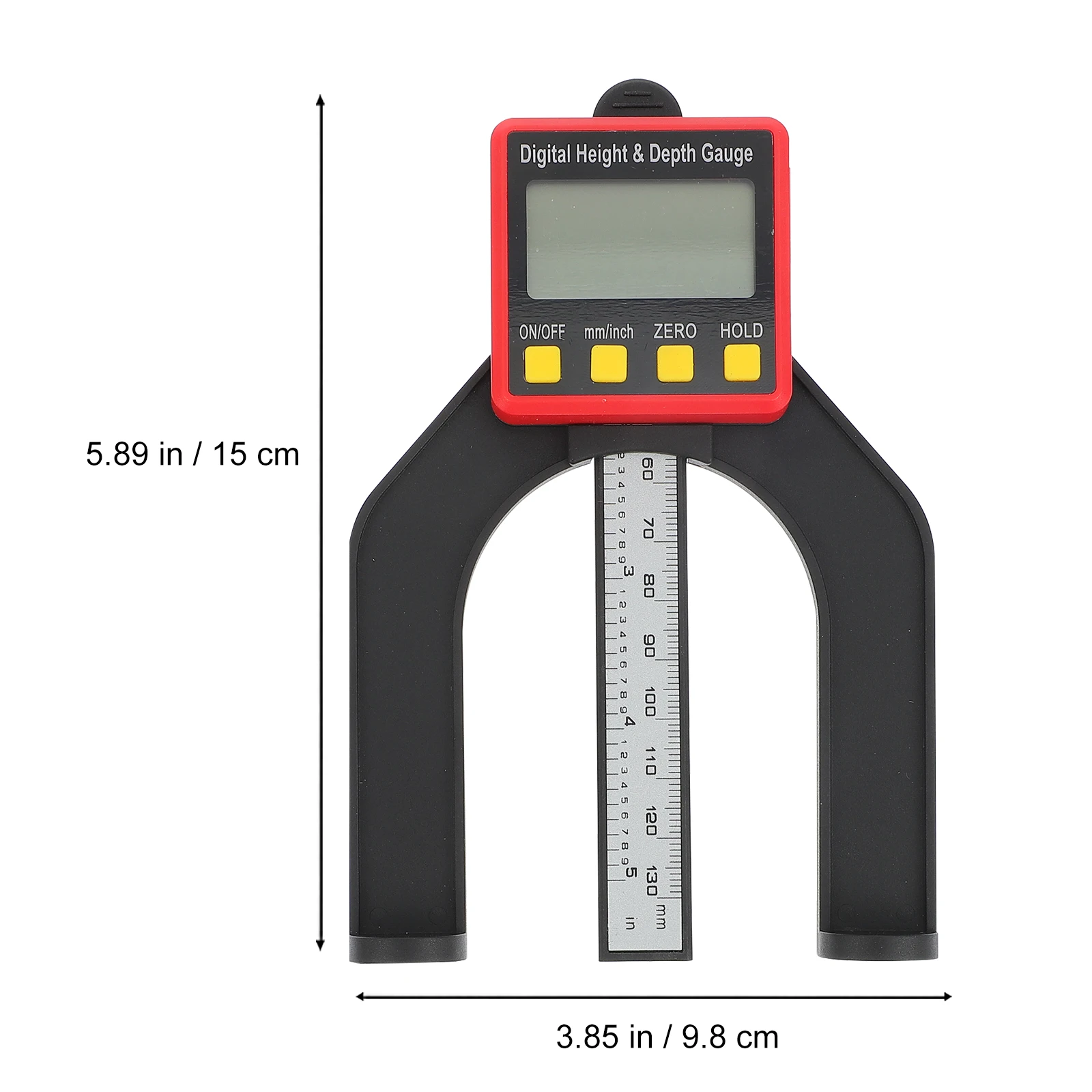 Digital Height Gauge Depth Caliper Woodworking Tool Magnetic Base Plastic Ruler Measuring Instrument Millimeters Inches