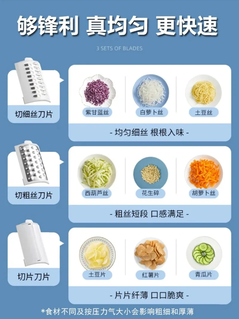 Automatyczna krajalnica do warzyw Elektryczne małe przybory kuchenne Wielofunkcyjna maszyna do krojenia i tarki do ziemniaków nowość