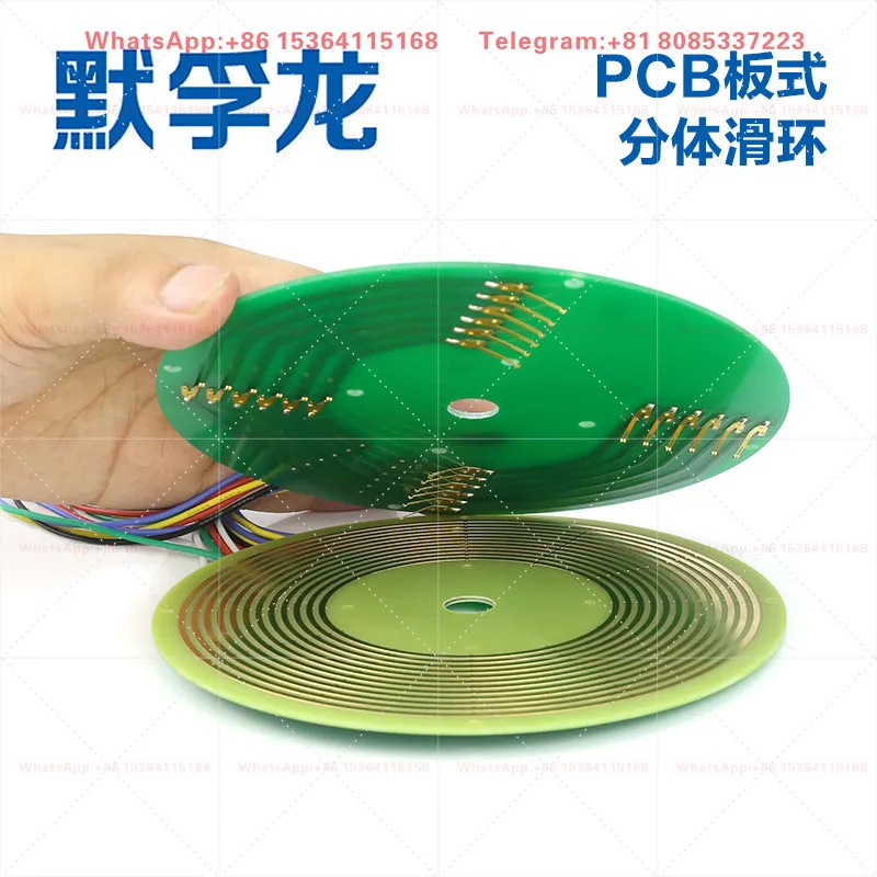 Disc Slip Ring PCB Conductive Slip Ring Separated Ultra Thin Collector Ring Inner Bore 12-50mm 1 to 12 Circuits Pancake Rotary