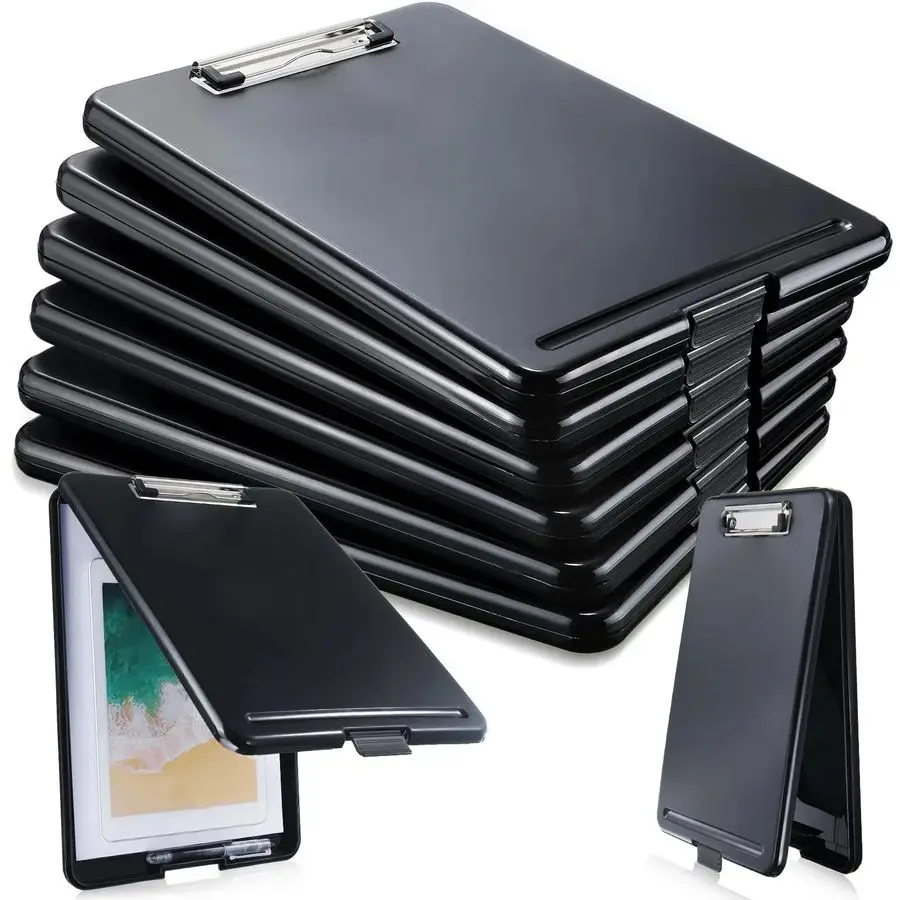 

Pieces Clipboard with Storage 9.5 x 13.5 Plastic Nursing Clip Boards with Pen Holder High Foldable Binder Folder Paper Organizer