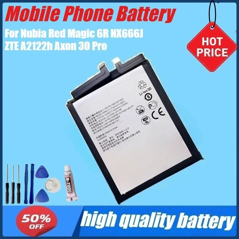 Li3941T44PGh836548 Battery for Nubia Red Magic 6R NX666J ZTE A2122h Axon 30 Pro A2020 5G  A31 A31Pro Mobile Phone+Tools
