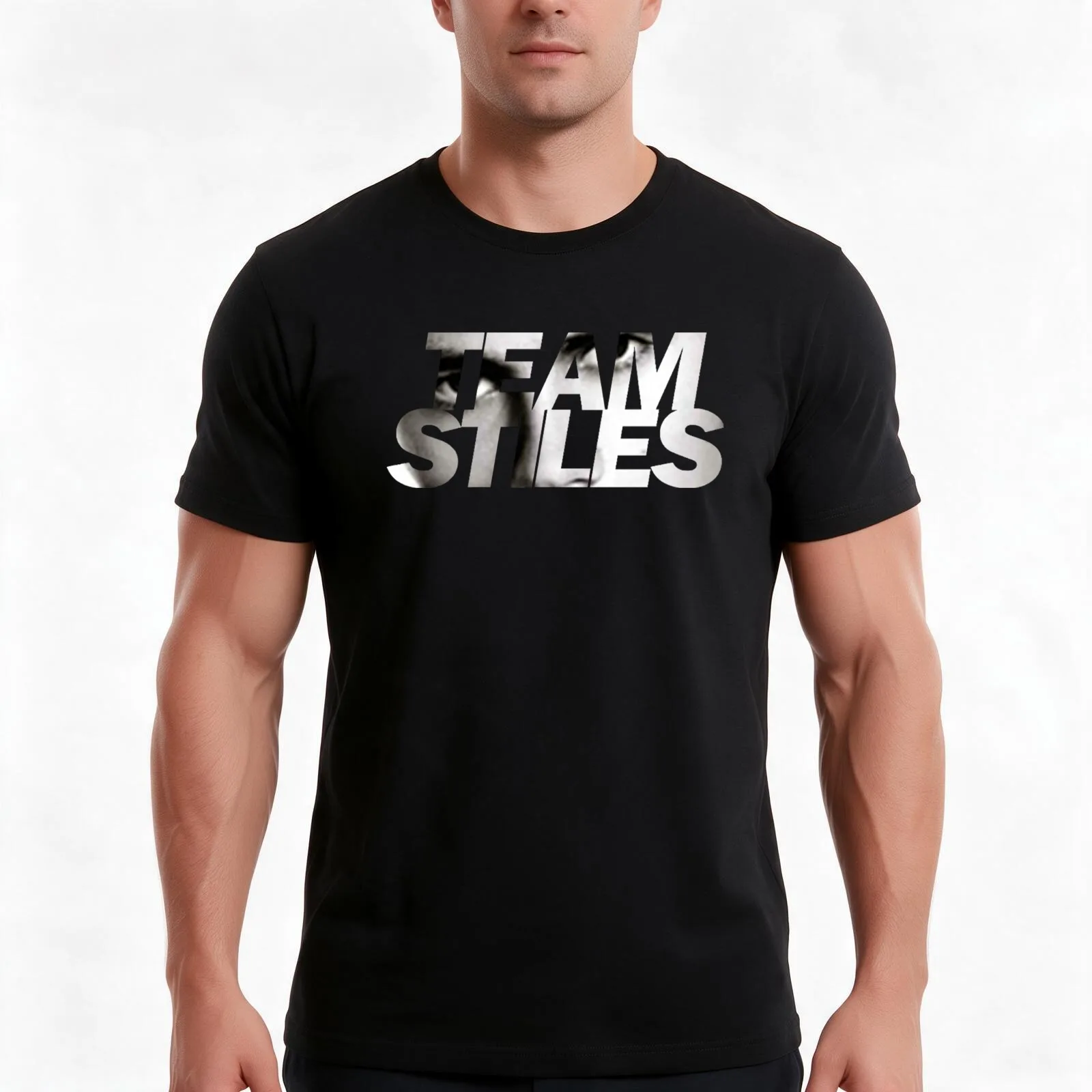 Team Stiles T-Shirt, Summer Casual Cotton Tee, Oversized Streetwear Tops, Vintage Graphic Print, Loose Fit Short Sleeve