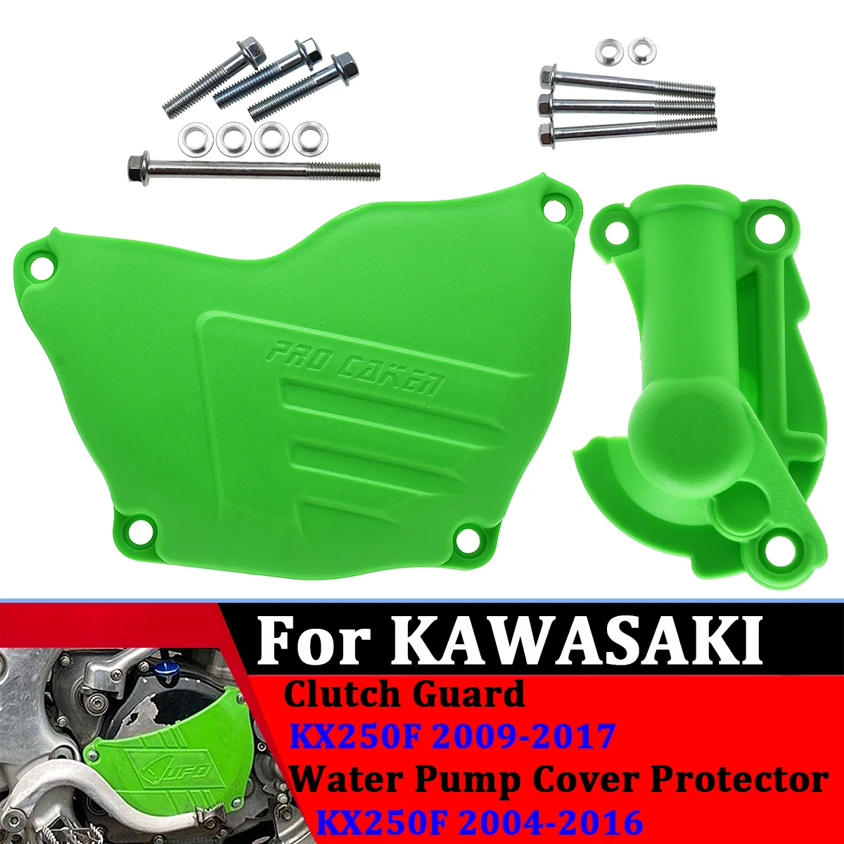 

PA6 plastic accessories Clutch Guard Water Pump Protector For Kawasaki Motocross KX250F KX 250F KX-250F KX/250F 2009 2010-2016