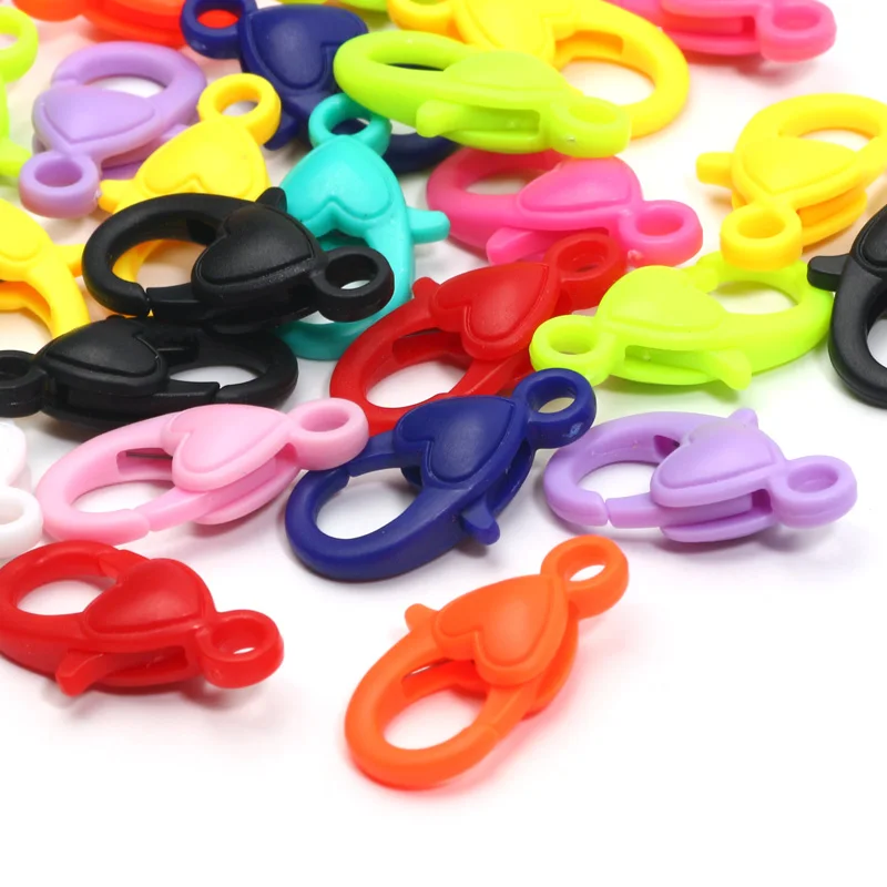 

Candy Colored 12x22mm 10pcs Acrylic Lobster Clasp Hooks Supplies For Jewelry Making DIY Keychain Necklaces Bracelets Accessories