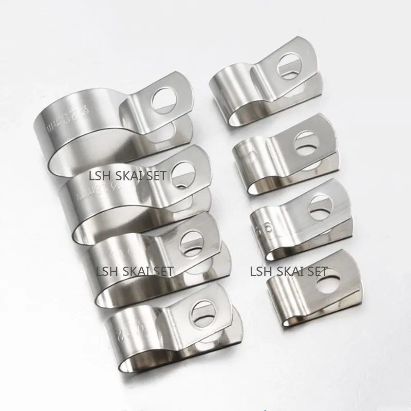 100Pcs Stainless Steel R-shaped Clips with Self Tapping Screws Furniture Furniture Board Connecting Clamp Wire Fixing Bracket