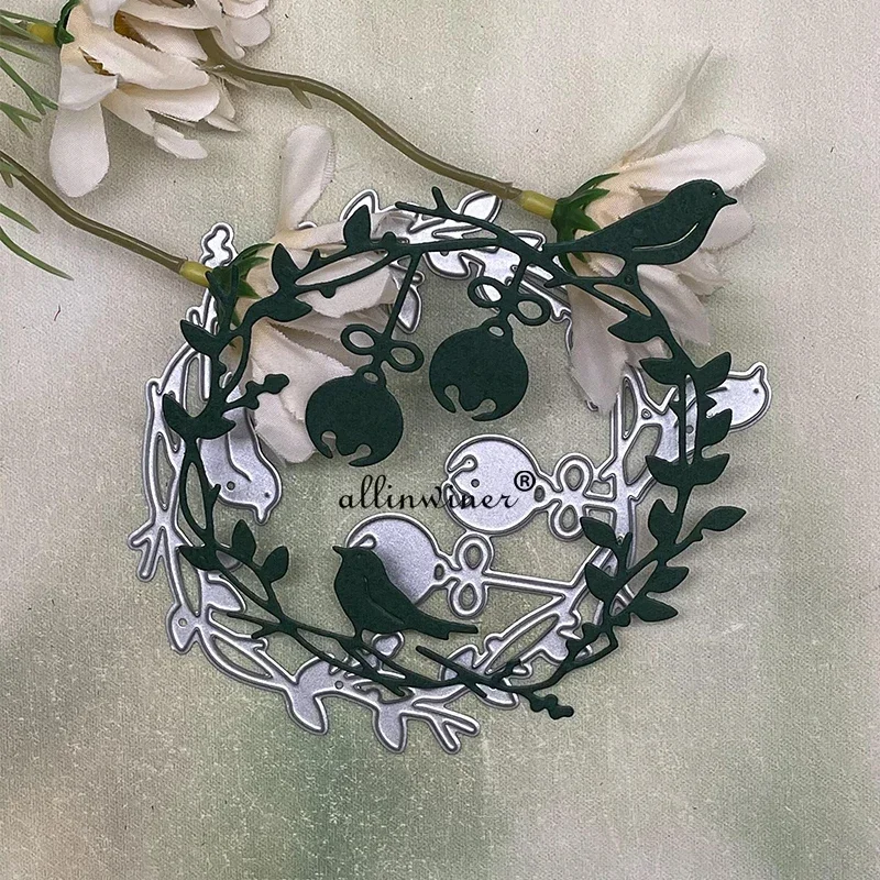

Bird bell grass ring Metal Cutting Dies Stencils Die Cut for DIY Scrapbooking Album Paper Card Embossing