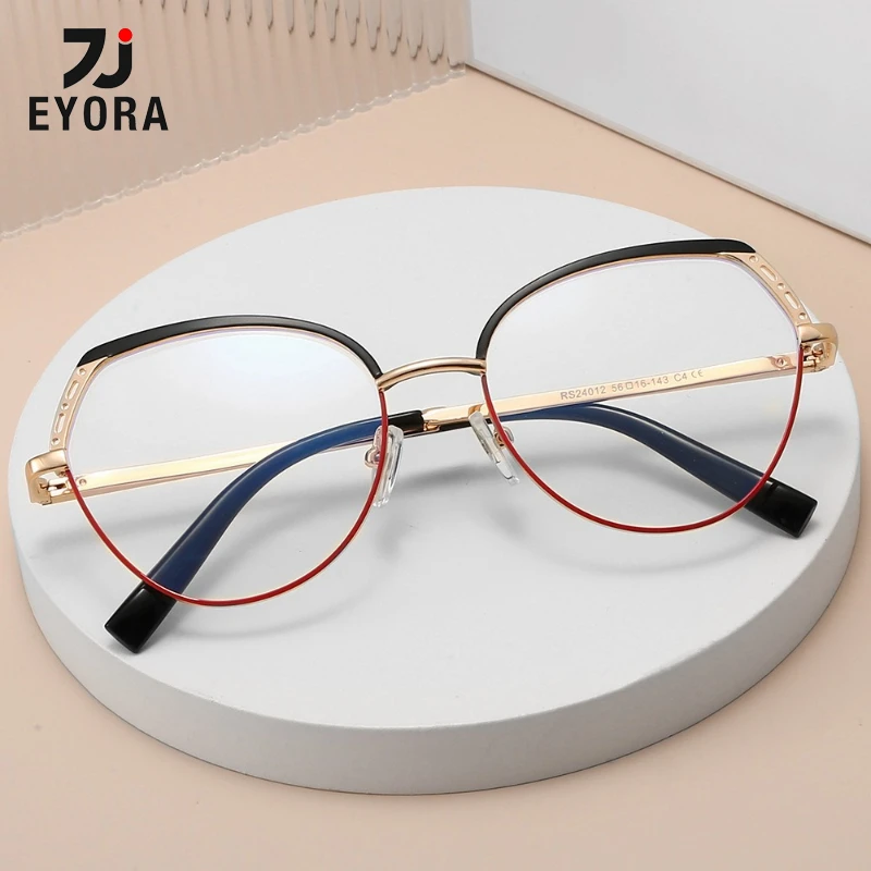 

EYORA Fashion Comfortable Cat Eye Reading Glasses Anti Blue Light Myopia and Hyperopia Photochromic Prescription Eyewear Lens