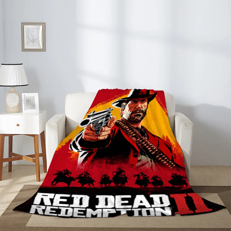 Red Dead Redemption 2 Warm Winter Blankets & Throws Game Thick Blanket RDR2 Microfiber Bedding Knee Sofa Fleece Fluffy Soft Nap