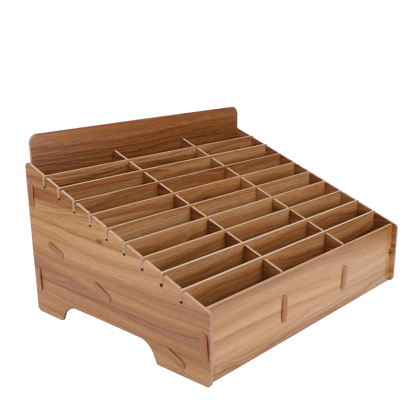 

Multi-grid Storage Box Screen Mobile Phone Storage Box Wooden Desk Drawer Organizer Temporary Holder Office (30 Grids)