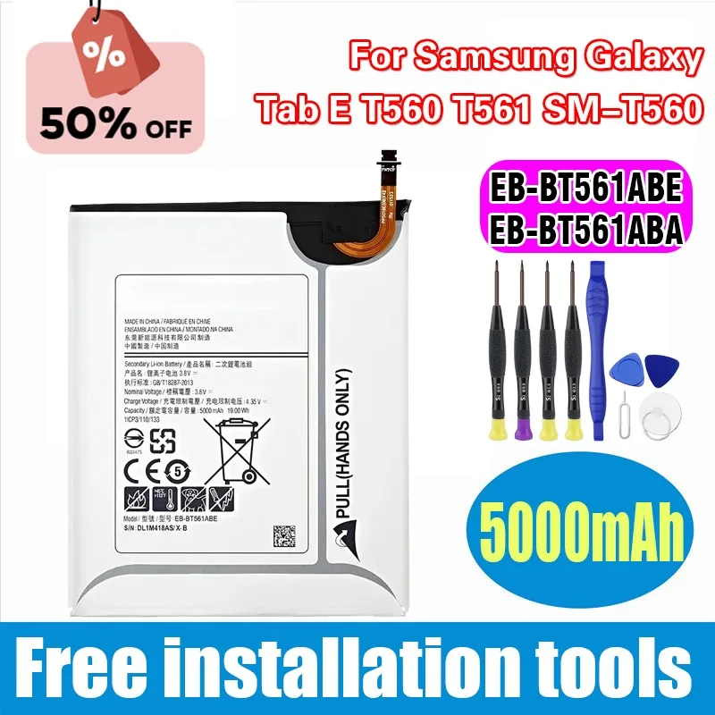

Планшет EB-BT561ABE EB-BT561ABA 5000 мАч Аккумулятор для Samsung Galaxy Tab E T560 T561 SM-T560 Аккумулятор для планшета