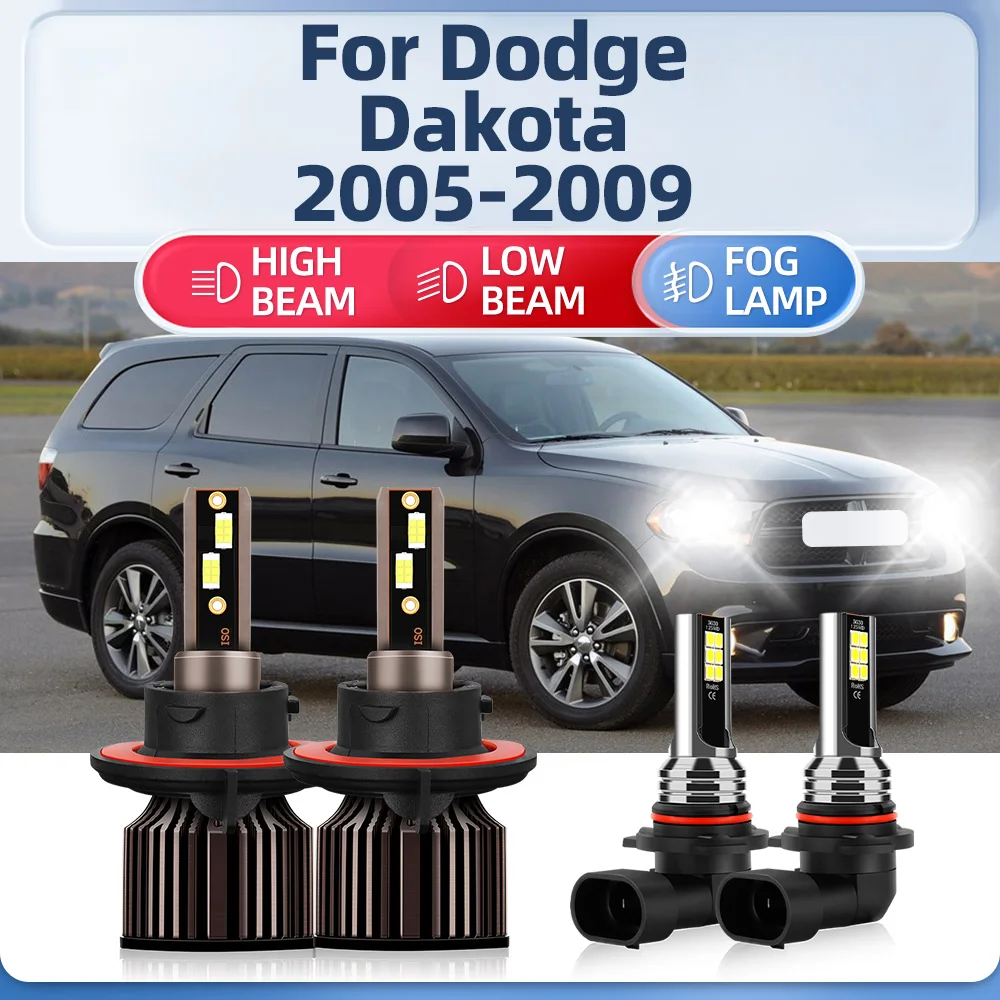 

240W LED Car Headlight Bulbs 40000LM High Low Beam Fog Lights 6000K White 12V For Dodge Dakota 2005 2006 2007 2008 2009