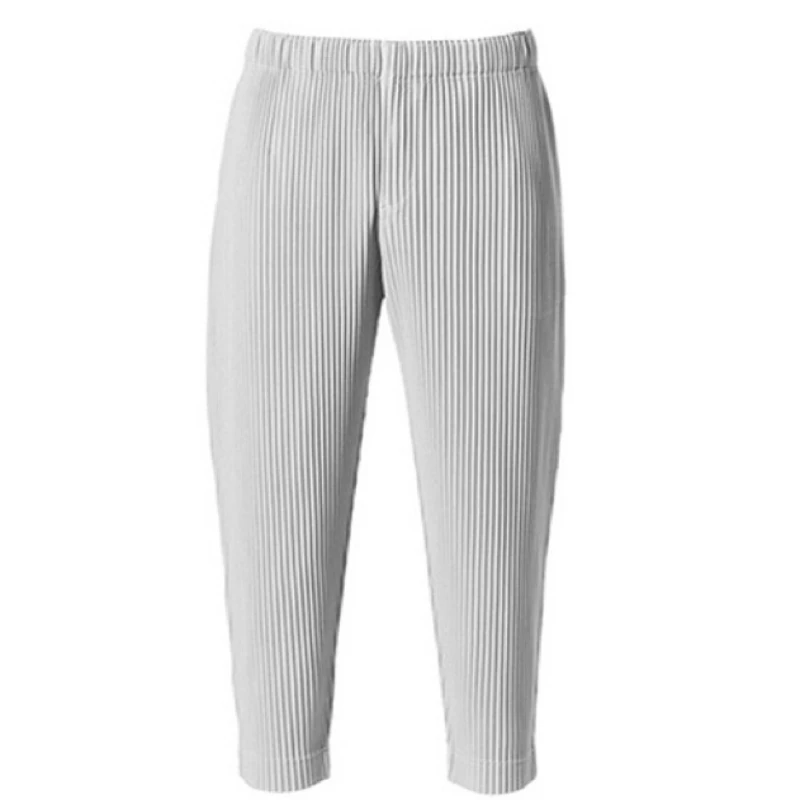 ISSEY 2026 New Arrival Japan Miyake Style Pleated Classic Minimalist Loose Casual Harem Pants Tapered Cropped Pants for Men