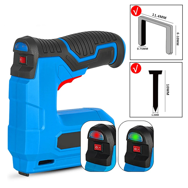 Arma de Grampo Elétrico Grampeador Construção Prego Tacker Carregamento Usb Arma de Prego Reta Elétrica sem Fio para Madeira Ferramenta Elétrica