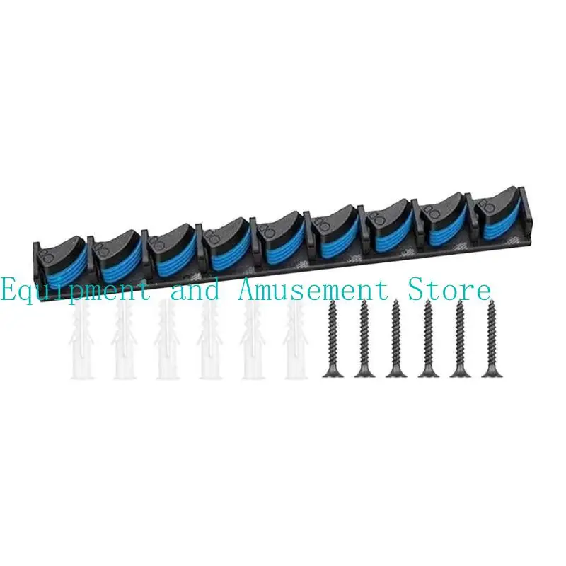 

Y1UC 9 Rod Fishing Rod Holder Wall-mounted Poles Rack Vertical Rod Stand for Garage, Cabin and Basement Fishing Accessory