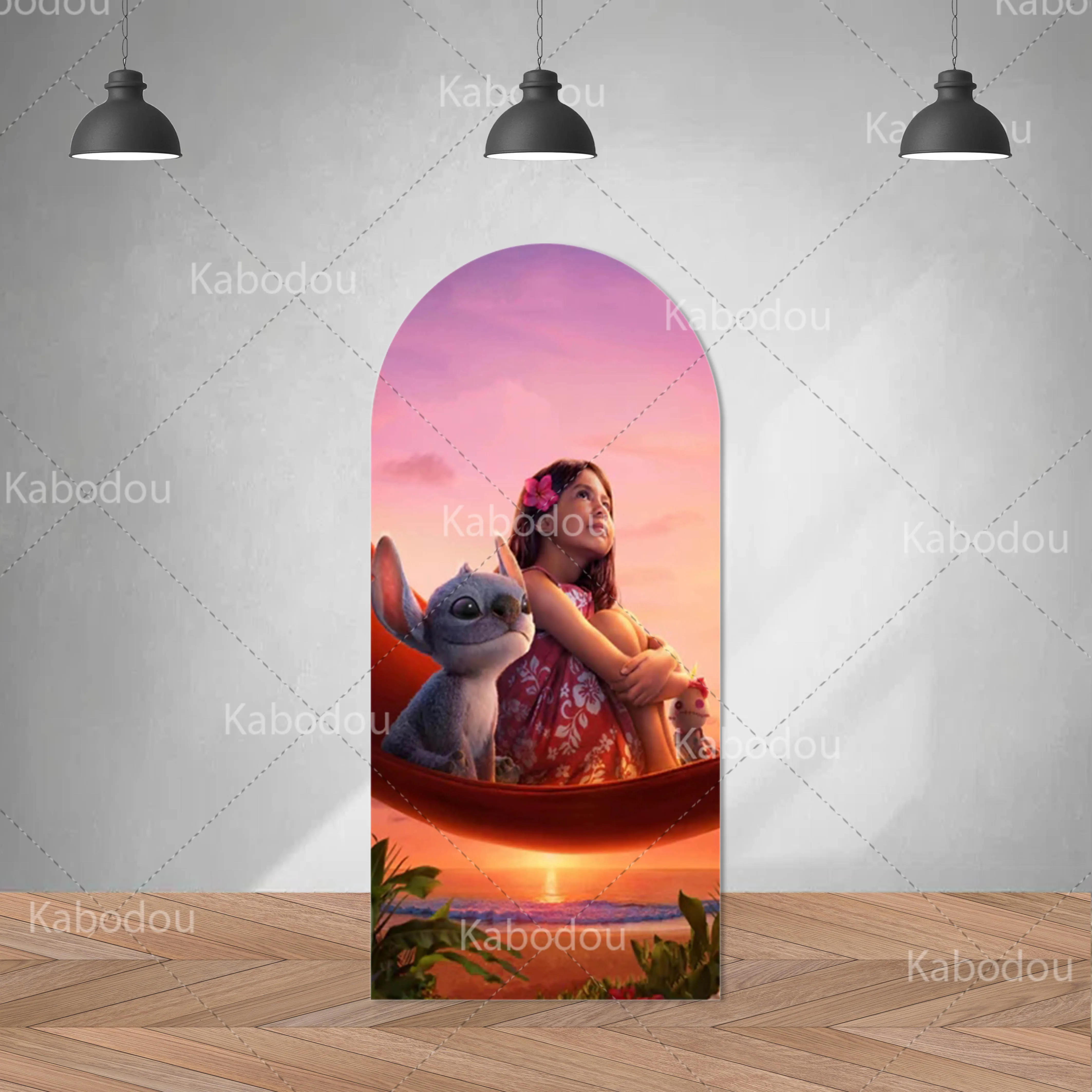 Lilo e ponto pano de fundo arco capa dupla face festa de aniversário do miúdo dos desenhos animados decoração chá de bebê foto fotografia fundo