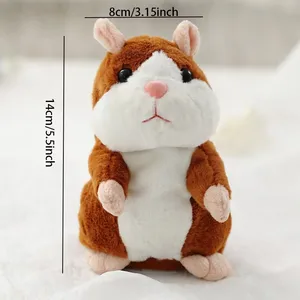 Bonito Hamster brinquedo de pelúcia para crianças, aprendendo palavras, pode colocar e falar, brinquedo elétrico, caminhada boneca, figura de ação, presente para crianças 6 principais vendas boneco que anda - №1
