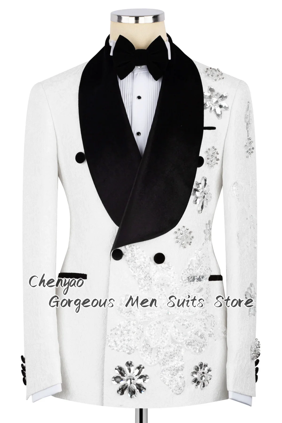 Men'S Grooming Jacket - Trajes elegantes para hombre con bordado