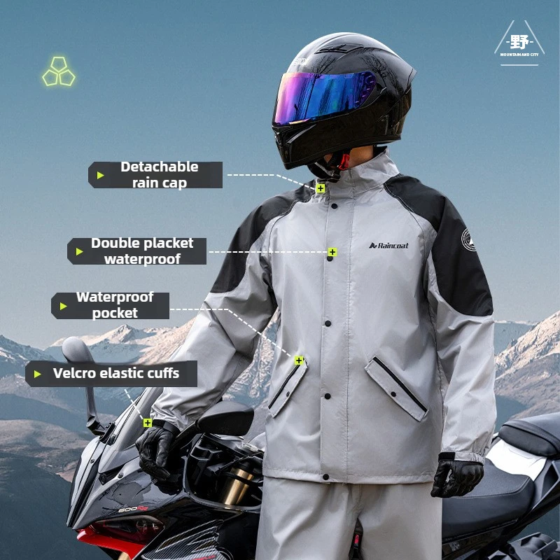 Motorcycle Raincoat Rain Pants Suit Men's Rider Adult Split Motorcycle High-quality Waterproof Rainstorm Riding Raincoat