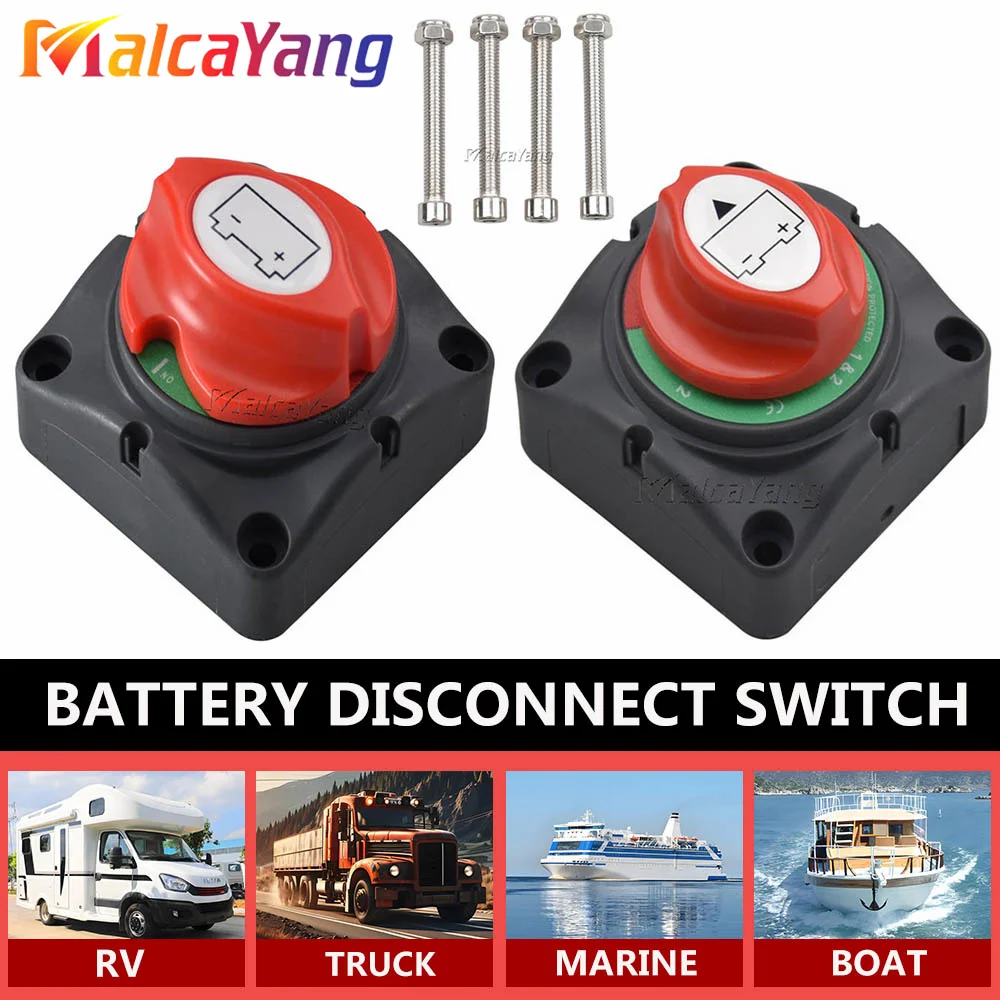 

Battery Disconnect Switch 12V 24V Car Isolator Disconnect Rotary Switch 2 & 3 Position Cut Off Switch for VR Camper Boat