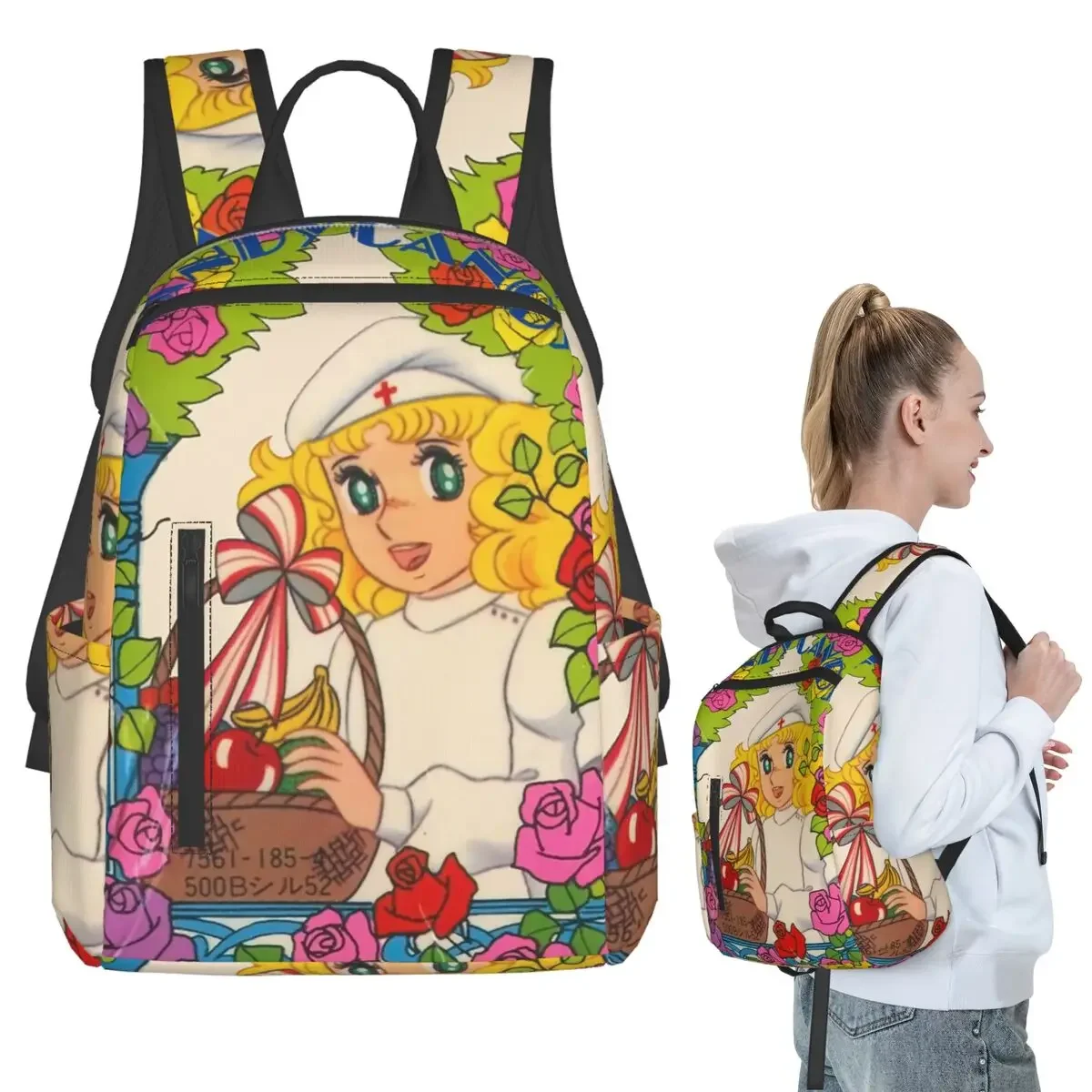 

Happy Candy Candy Japan Anime Backpack Student Boys Girls BookBag Kids School Bag Computer Shoulder Bags for Men Women