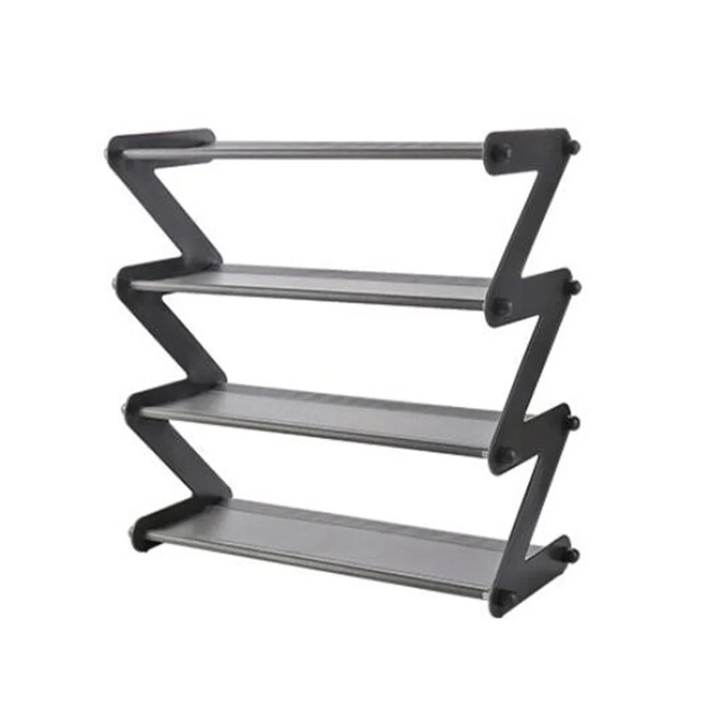 1Pcs Layered Shelf Dark Grey Plastic Shoes Storage Rack for Kitchen Pot Storage Rack Home Organization Solution
