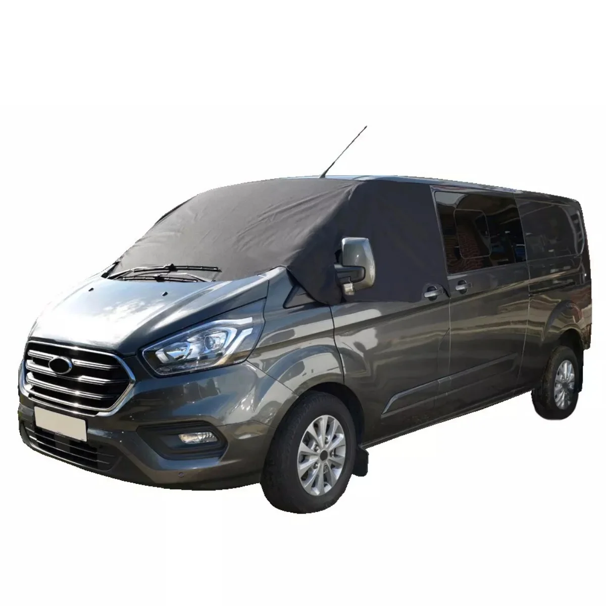 600D Car Front Windscreen Cover WRAP FROST COVER TAILORED DELUXE BLACK FOR FORD TRANSIT CUSTOM 2012-2022