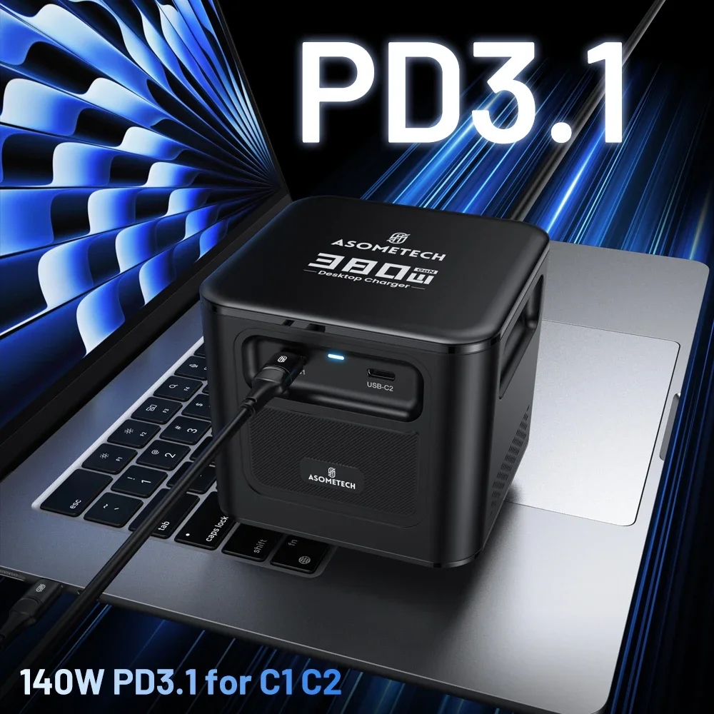 380W GaN Desktop Charger Fast Charger 8 in 1 Charging Station for IPhone 14 13 12 Pro Max Phone Charger Xiaomi Samsung Laptop