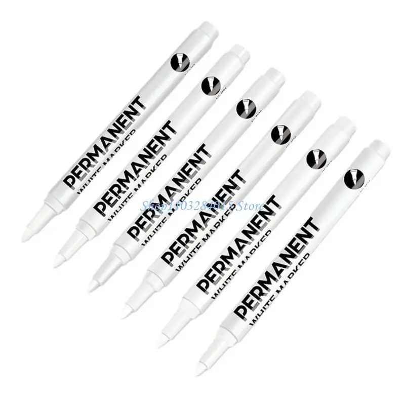 R6FF 0.2mm Tip White Permanent Marker For Painting on Paper Leather Metal Glass