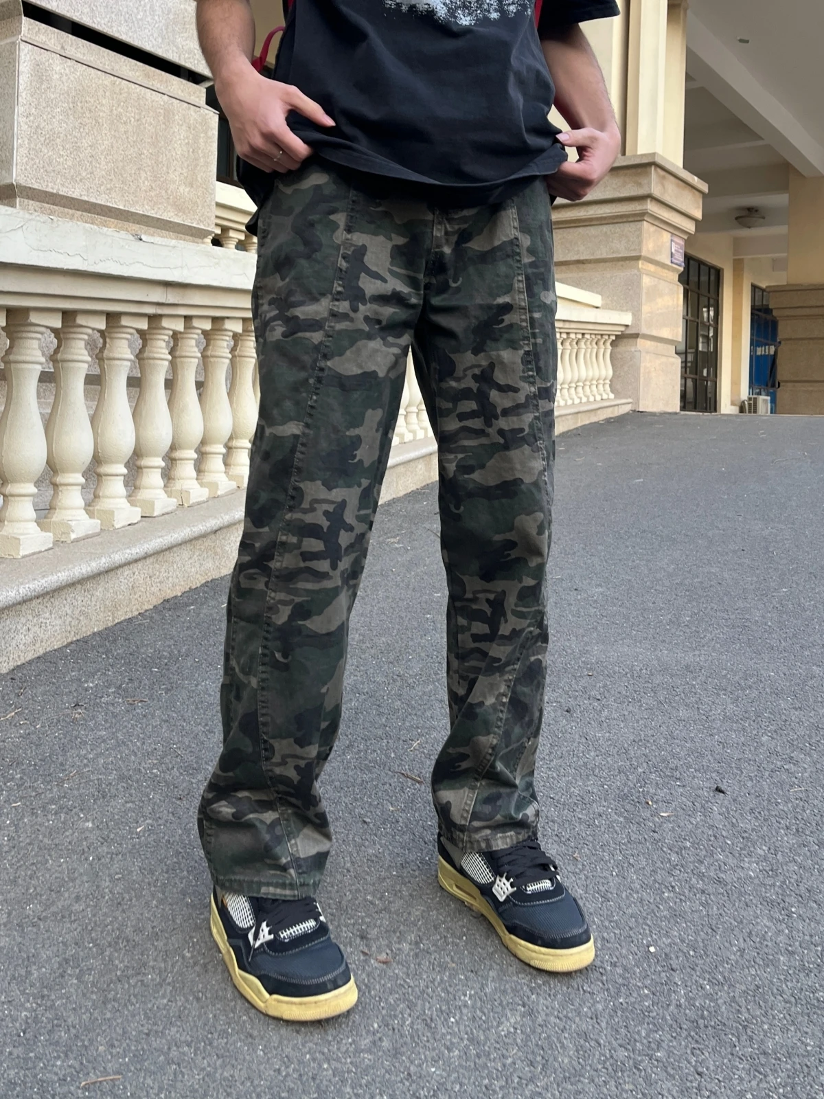 

Американские винтажные камуфляжные рабочие брюки, мужские свободные прямые повседневные длинные брюки, уличный тренд, весна-осень