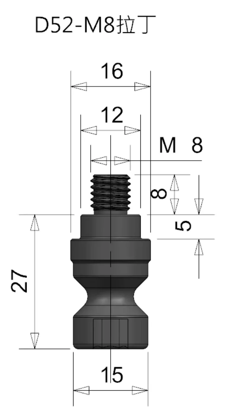 4 unidades M8/M10 latinas adequadas para ponto zero D52/D96