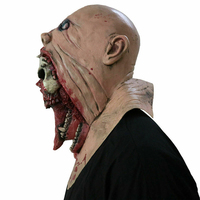 Halloween Bloody Horror Ripped Mask Double-layer Skull Latex Mask Scary Cosplay Party Props Halloween Decoration