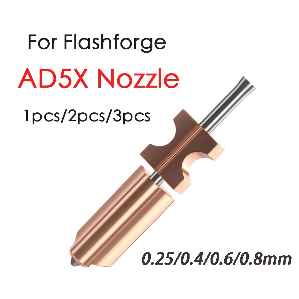 

New For FlashForge Ad5x Nozzle Hardened 0.25 0.4 0.6 0.8 Adverturer Ad5x Flashforge Extruder Ad5x Hotend 3d Printer Accessories