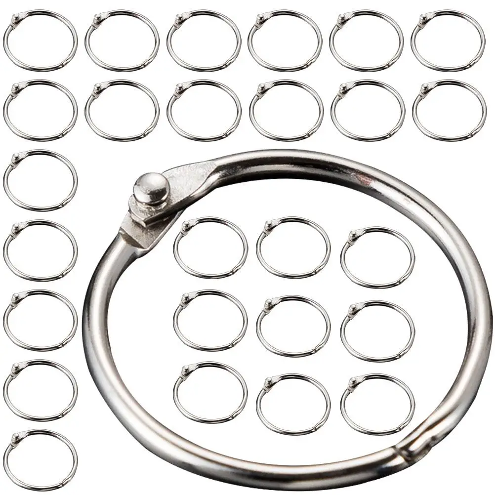 

50pcs Metal Round Metal Book Binder Rings Binding Rings Book Keychain Binder Notebook Keyrings High Grade Key Ring Large
