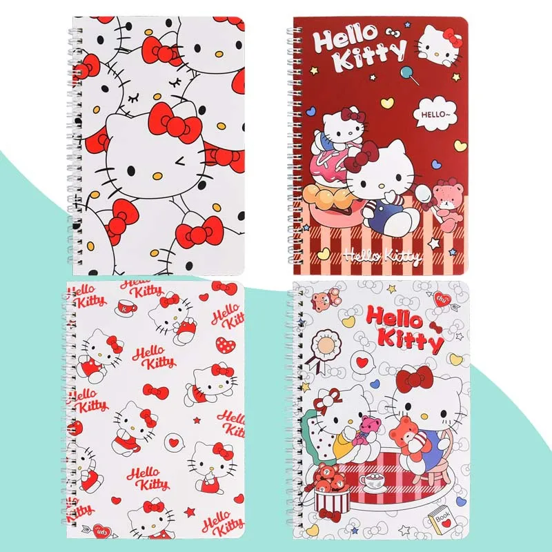 4pcs/lot Creative Sanrio Kitty Memo Pad Coil Notepad Kawaii Dog Notebook Stationery Label Post School Supplies