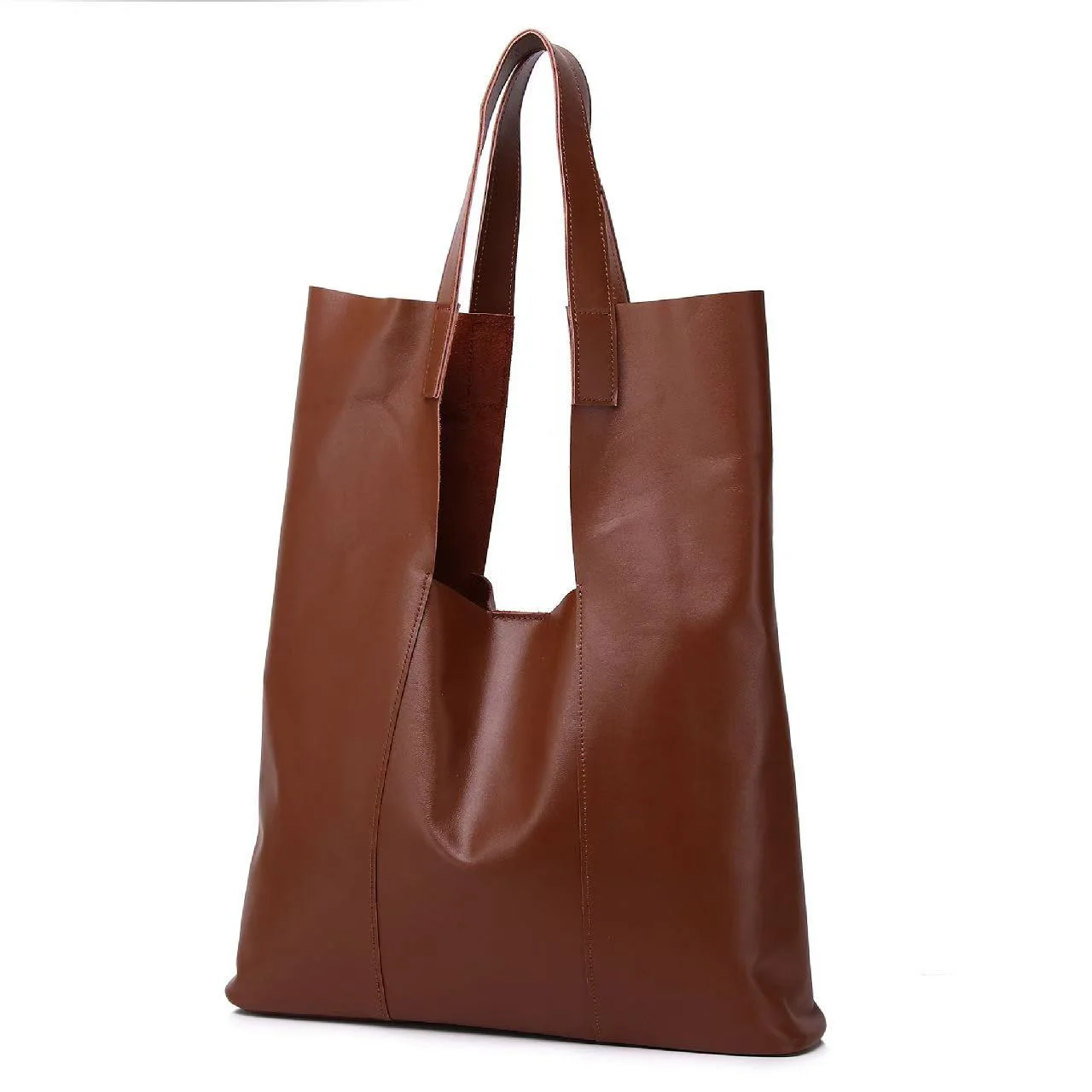 Genuine Leather Women\'s Bags New Korean Version Of The Handbag Casual Large Capacity  Shoulder Pack Niche Design Fashion Style