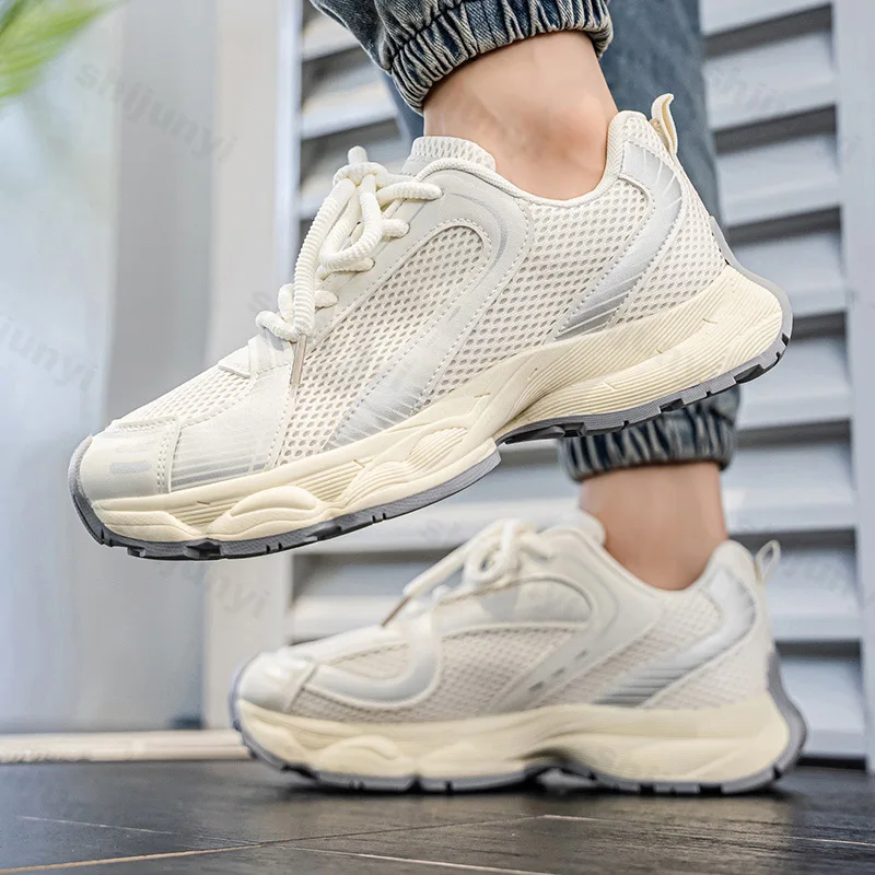 

Мужская вулканизированная обувь, весна-осень 2023, новые дышащие удобные нескользящие кроссовки на платформе, модная повседневная обувь с перекрестной завязкой