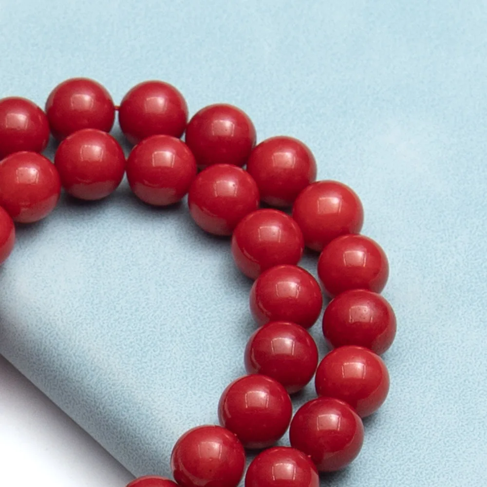 

8-8.5mm Natural Coral Beads Strand Round Shaped Loose Spacer Beads Red Making Necklace Bracelets Earrings Accessories 38cm