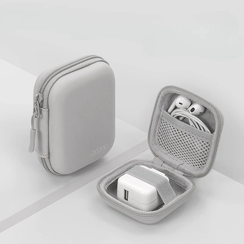 Hard Shell Digital Gadgets Storage Bag Portable USB Data Cable Organizer Earphone Wire Bag Power Bank Travel U Disk Zipper Bag
