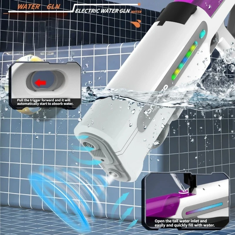 New Model Pulse Electric Multi Shot Water Gun An Automatic Water-absorbing High Pressure Powerful Water Spraying Toy Gun