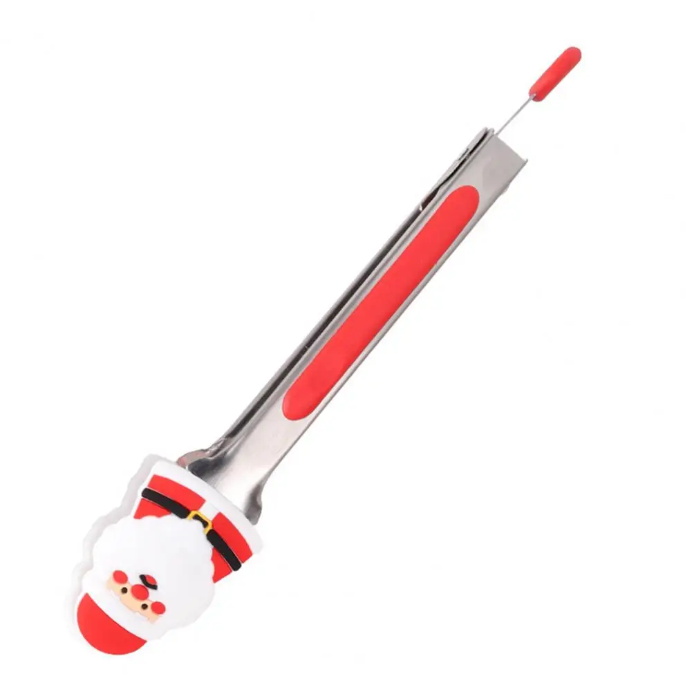 Indoor Outdoor Serving Tongs Stainless Steel Bbq Tongs with Silicone Tips Food Clip Grilling Tongs for Salad Serving Christmas