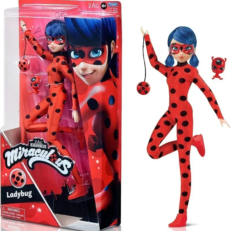 Anime Miraculous Ladybug Cat Nior 28CM Action Figure Marinette Queen Bee Joints Movable Dolls Toy Model Collectible Kids Gifts