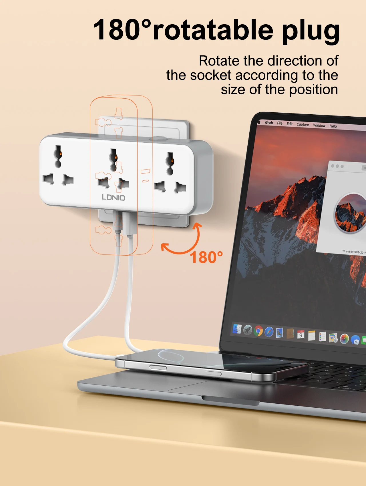 2500W UK EU US Plug Universal Outlet Power Strip Multitap AC Wall Socket 30W USB C USB-A Fast Charge Multiprise Plug Adapter