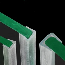 1M U Shaped shower bottom glass door sealing strip silicone veneer edge banding tape bumper protector for Cabinet door Decor