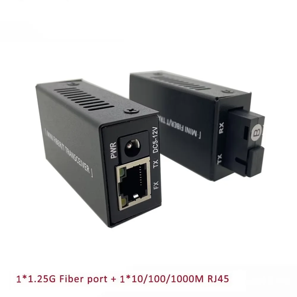 1 Pair Gigabit 100/1000M A/B SC Ethernet Fiber Switch Media Converter Rj45 Optic Transceiver 20KM fibra Switch