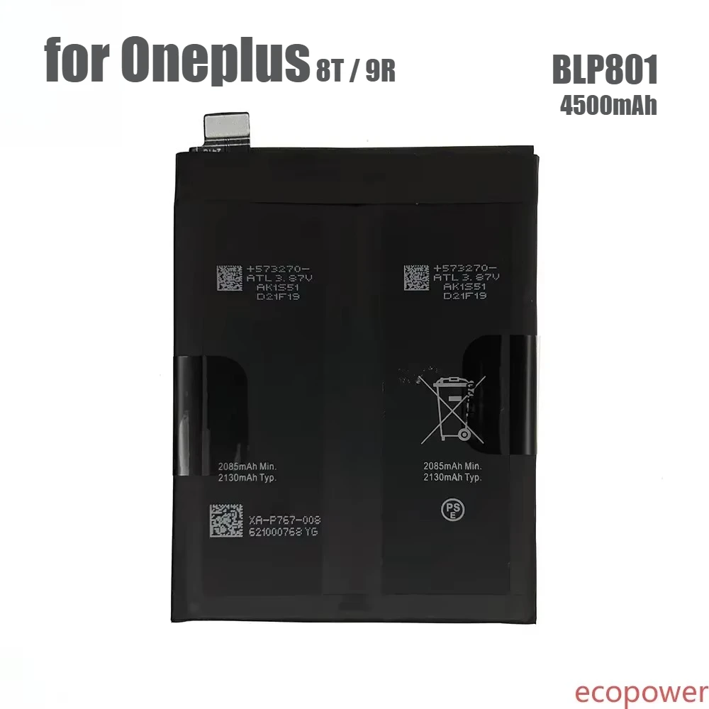 4500mAh Fast Shipping Brand New Battery BLP801 for Oneplus 8T / 9R  mobile Phone Premium Replacement  Battery+Tools